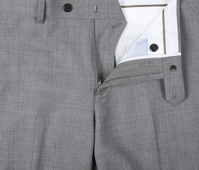 (36S, 38L) 100% Virgin Wool Regular Fit Light Gray Suit