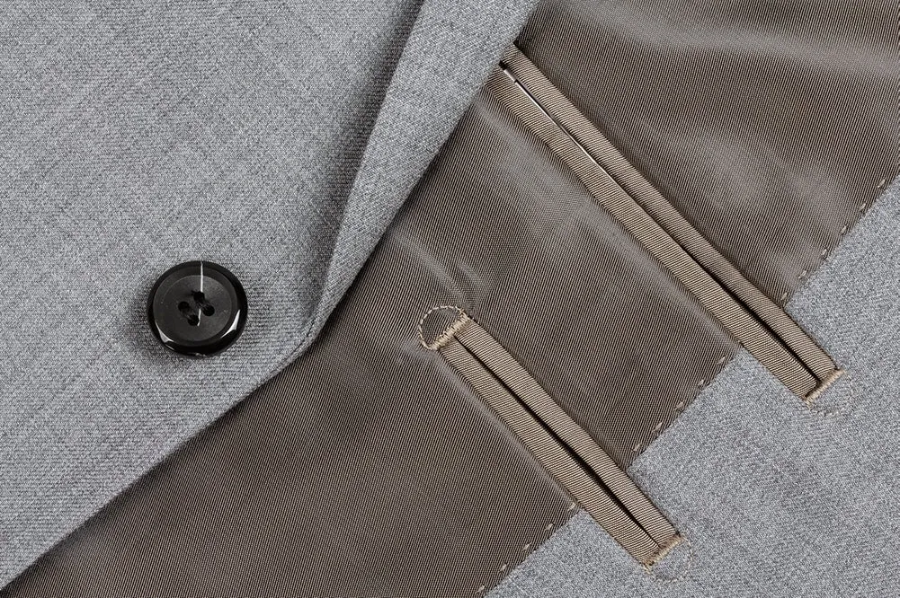 (36S, 38L) 100% Virgin Wool Regular Fit Light Gray Suit