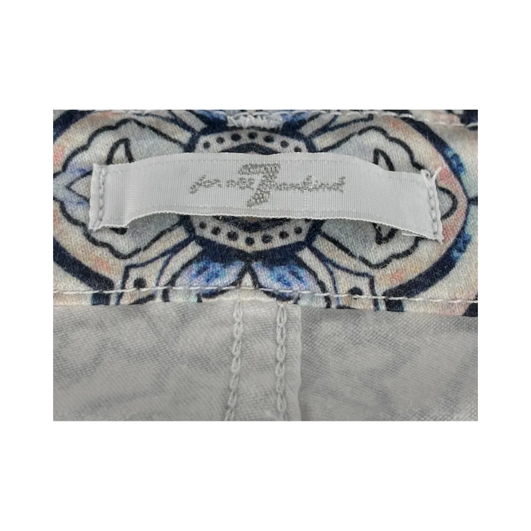 7 For All Mankind Pants Mosaic Pattern Dark Blue Size 29 SKU 000015