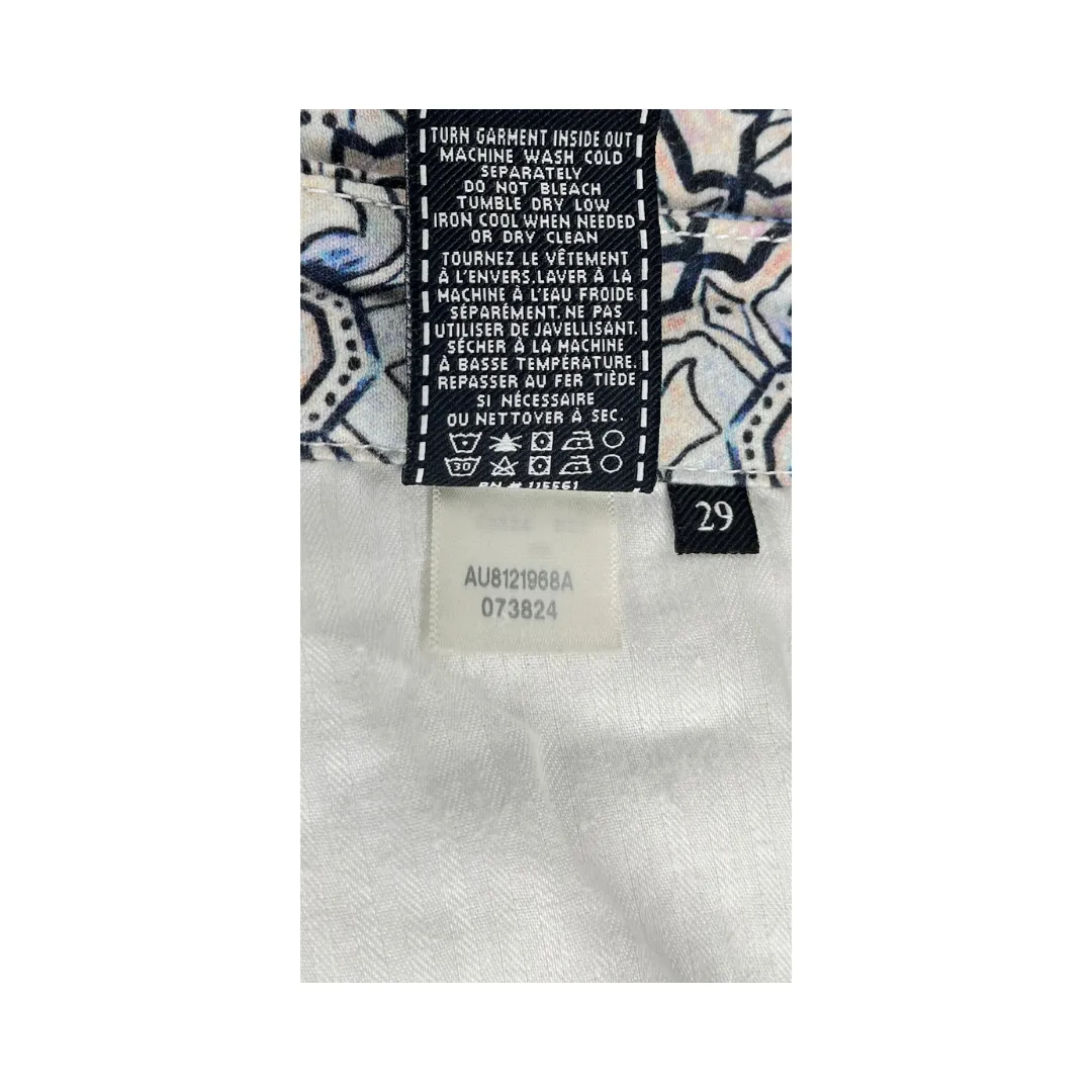 7 For All Mankind Pants Mosaic Pattern Dark Blue Size 29 SKU 000015