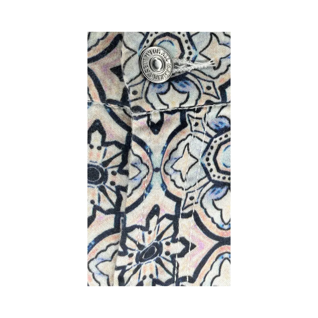 7 For All Mankind Pants Mosaic Pattern Dark Blue Size 29 SKU 000015