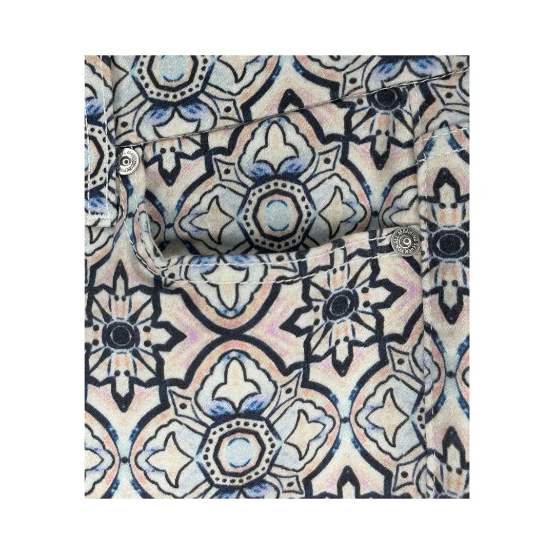 7 For All Mankind Pants Mosaic Pattern Dark Blue Size 29 SKU 000015
