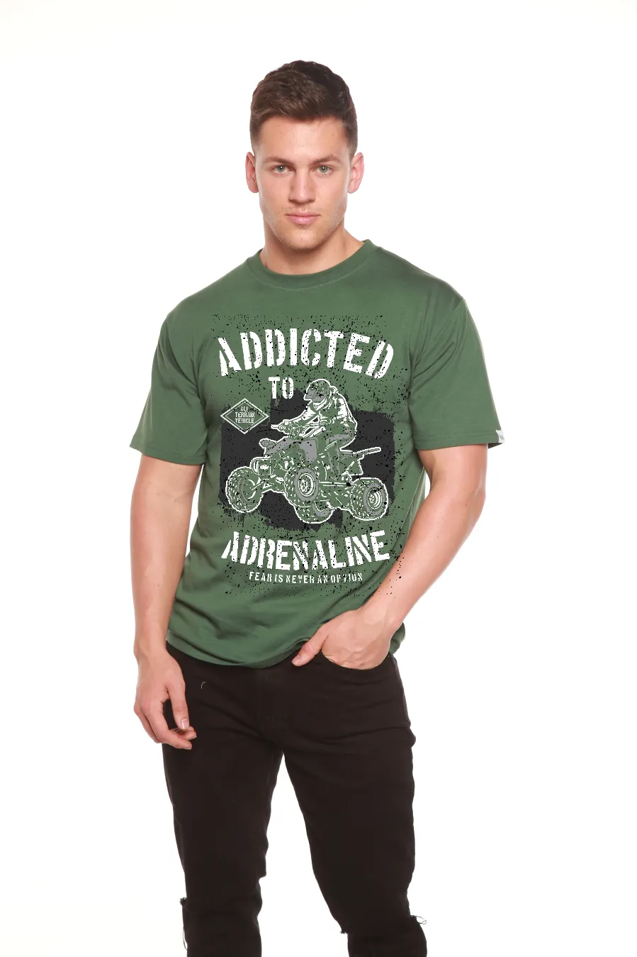 Addicted To Adrenaline Men's Bamboo Viscose/Organic Cotton Short Sleeve Graphic T-Shirt