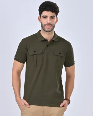 Aero Cargo Olive Green Polo T-Shirt