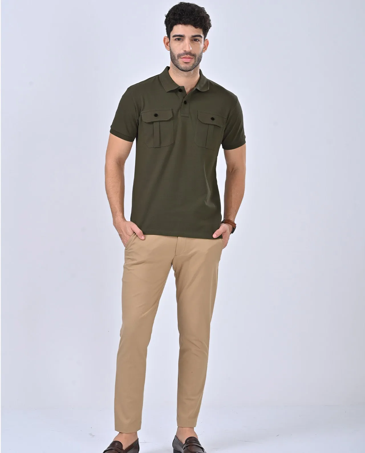 Aero Cargo Olive Green Polo T-Shirt