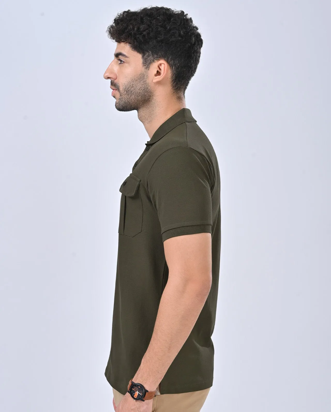 Aero Cargo Olive Green Polo T-Shirt