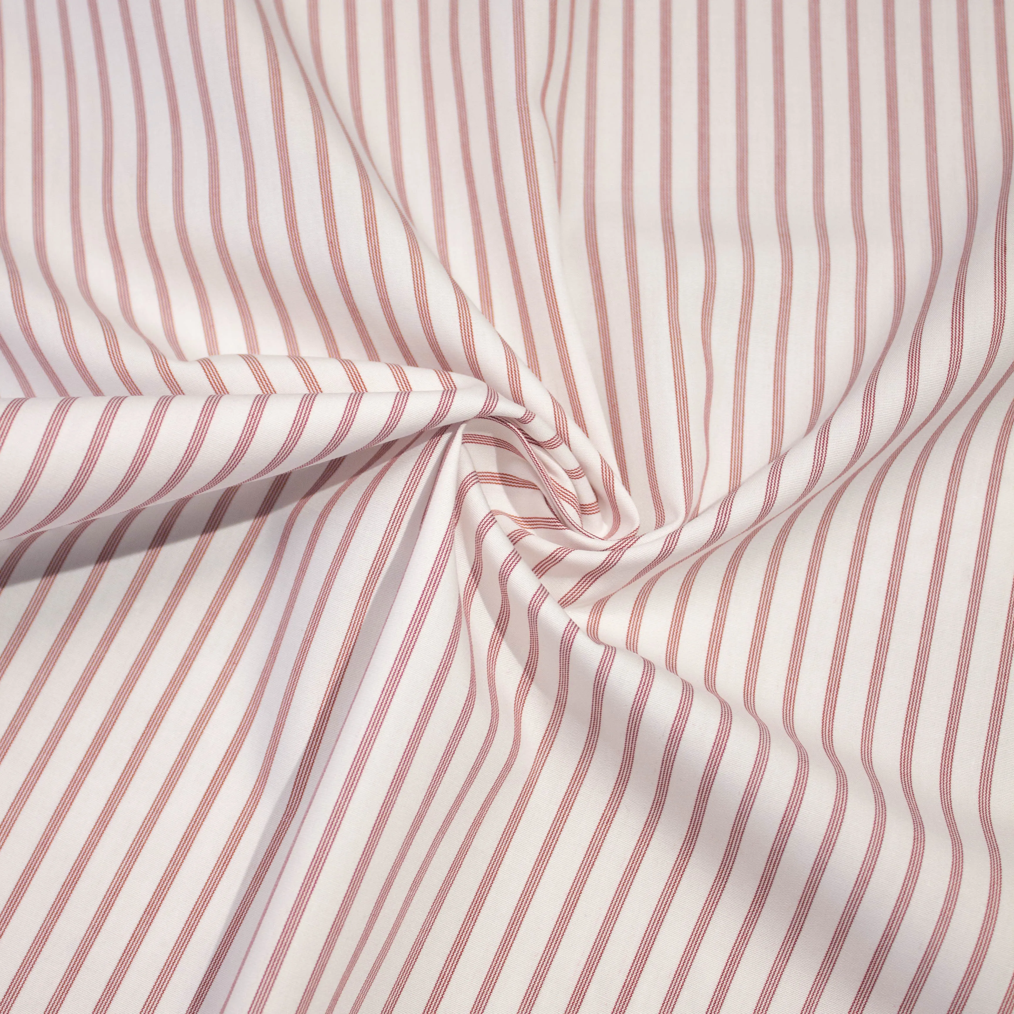 Agythe Burgundy Red Striped Cotton Poplin