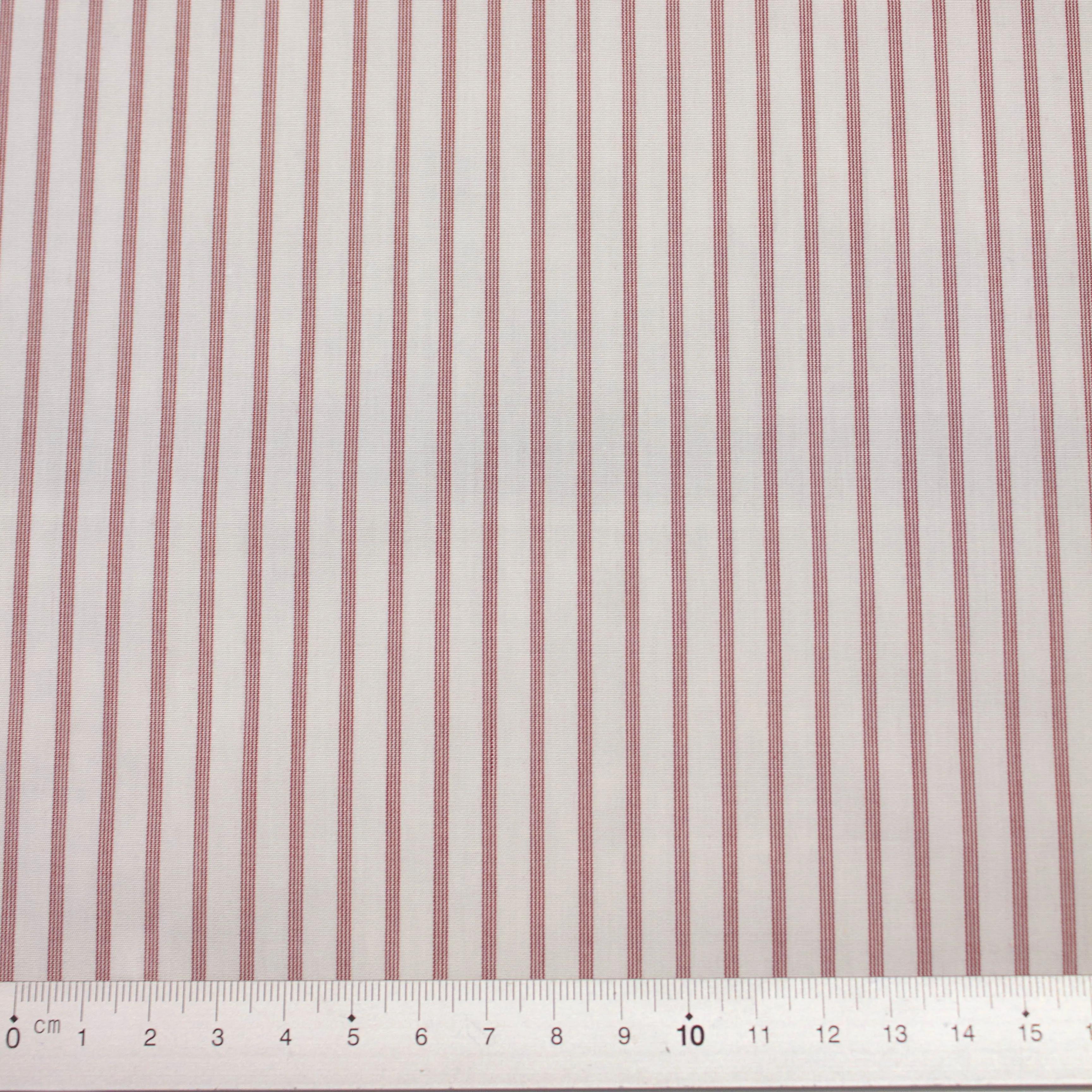 Agythe Burgundy Red Striped Cotton Poplin