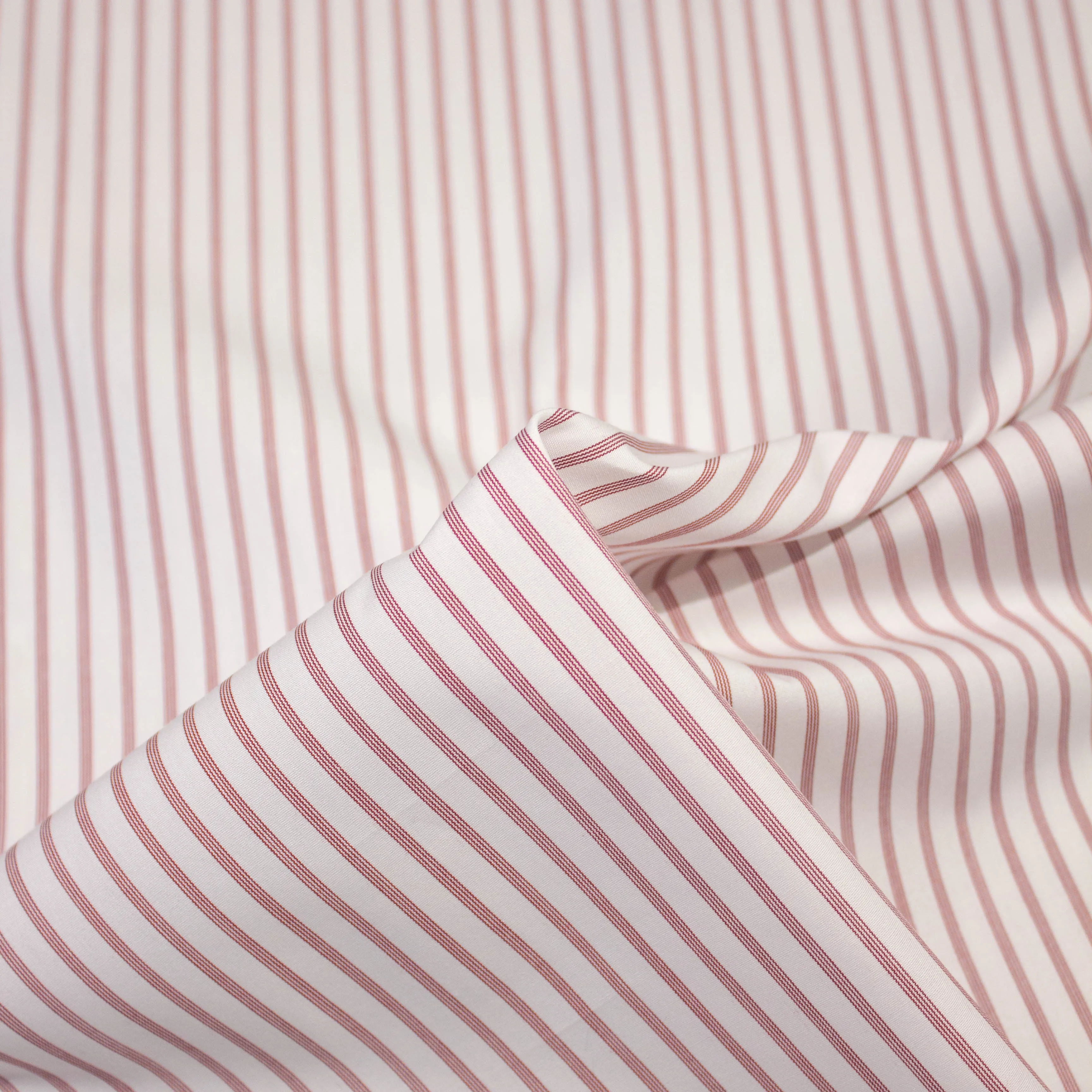Agythe Burgundy Red Striped Cotton Poplin
