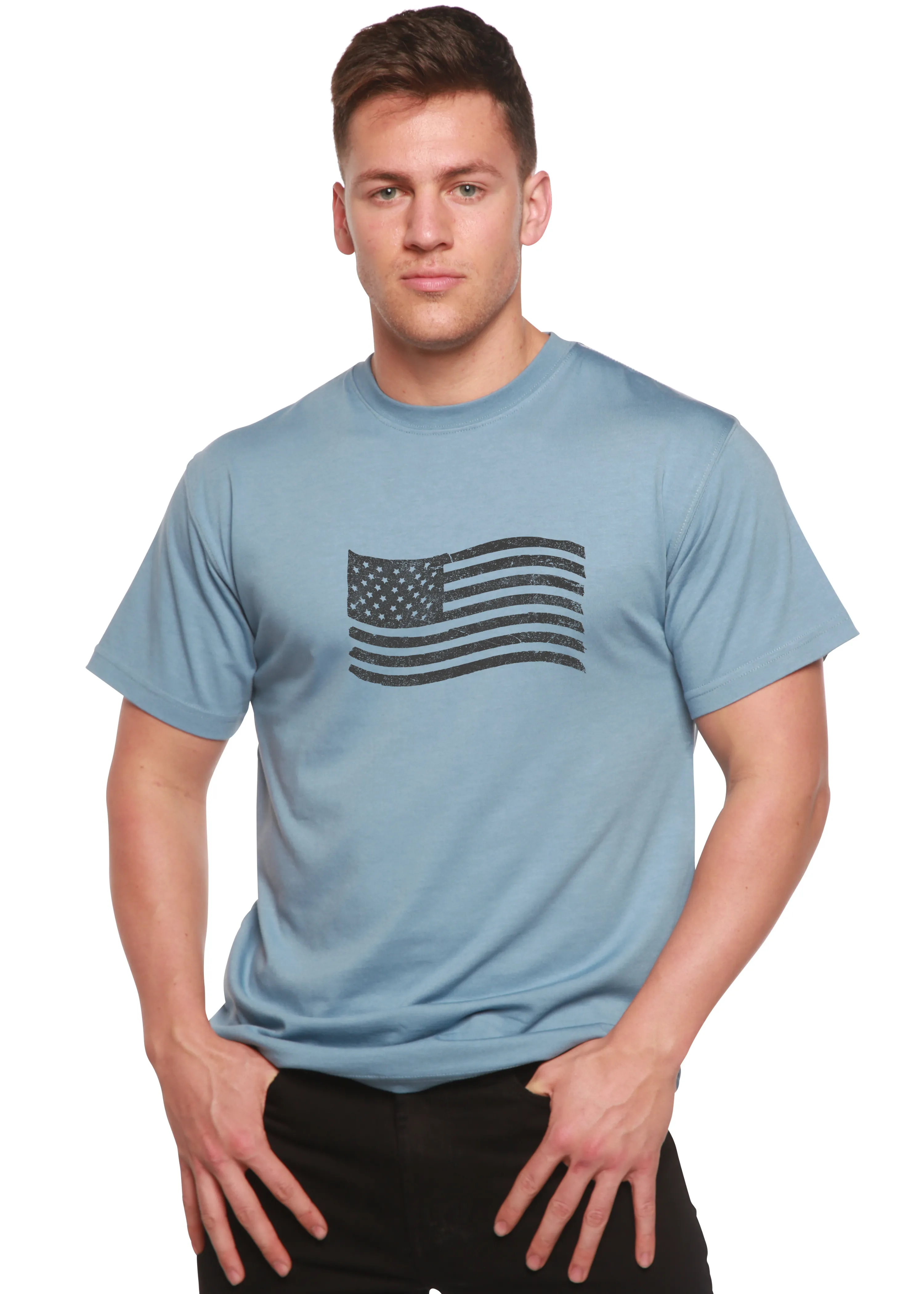 American Flag Men's Bamboo Short Sleeve Graphic T-Shirt