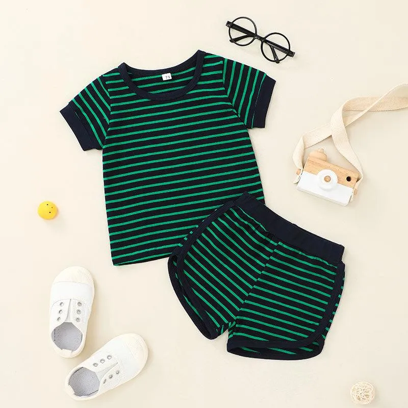 Baby Boy Sets Striped T-Shirt & Shorts Summer Baby Clothes In Bulk