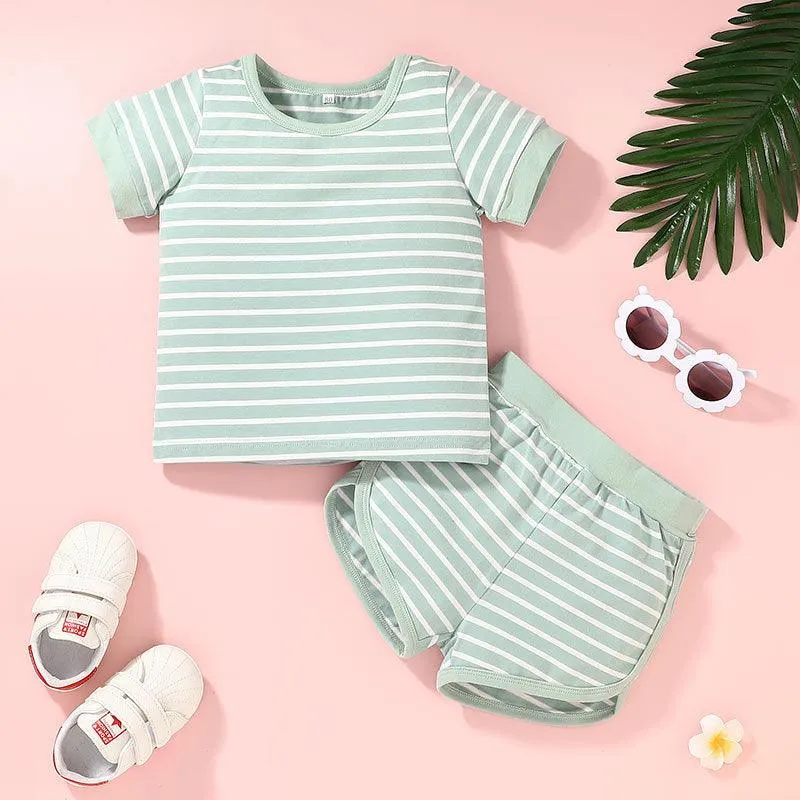 Baby Boy Sets Striped T-Shirt & Shorts Summer Baby Clothes In Bulk
