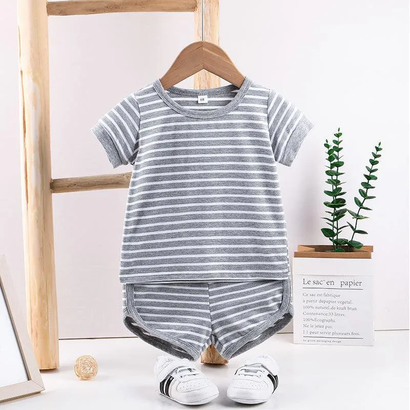 Baby Boy Sets Striped T-Shirt & Shorts Summer Baby Clothes In Bulk