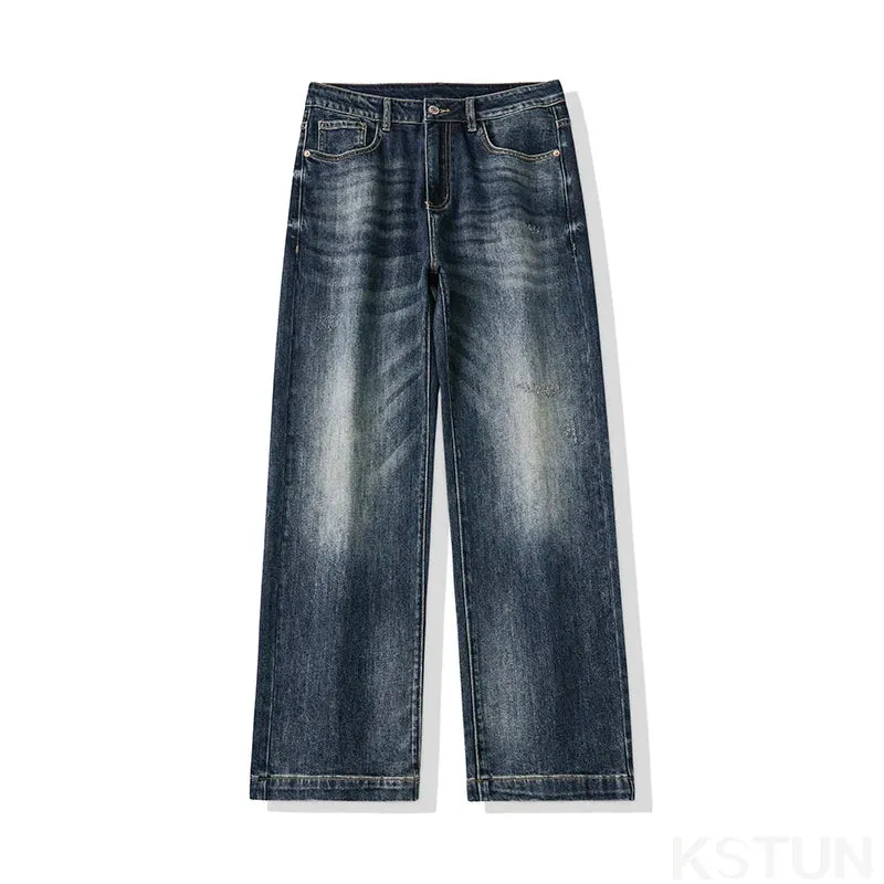 Baggy Jeans Men Denim Pants Wide Leg Trousers Male Loose Fit Casaul Stretch Mens Clothing Large Size 40 Streetwear 2024 Kpop