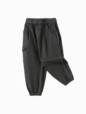 Balabala Children's Clothing Boys Long Pants 2025 Spring New Drawstring Workwear Pants Outdoor Style