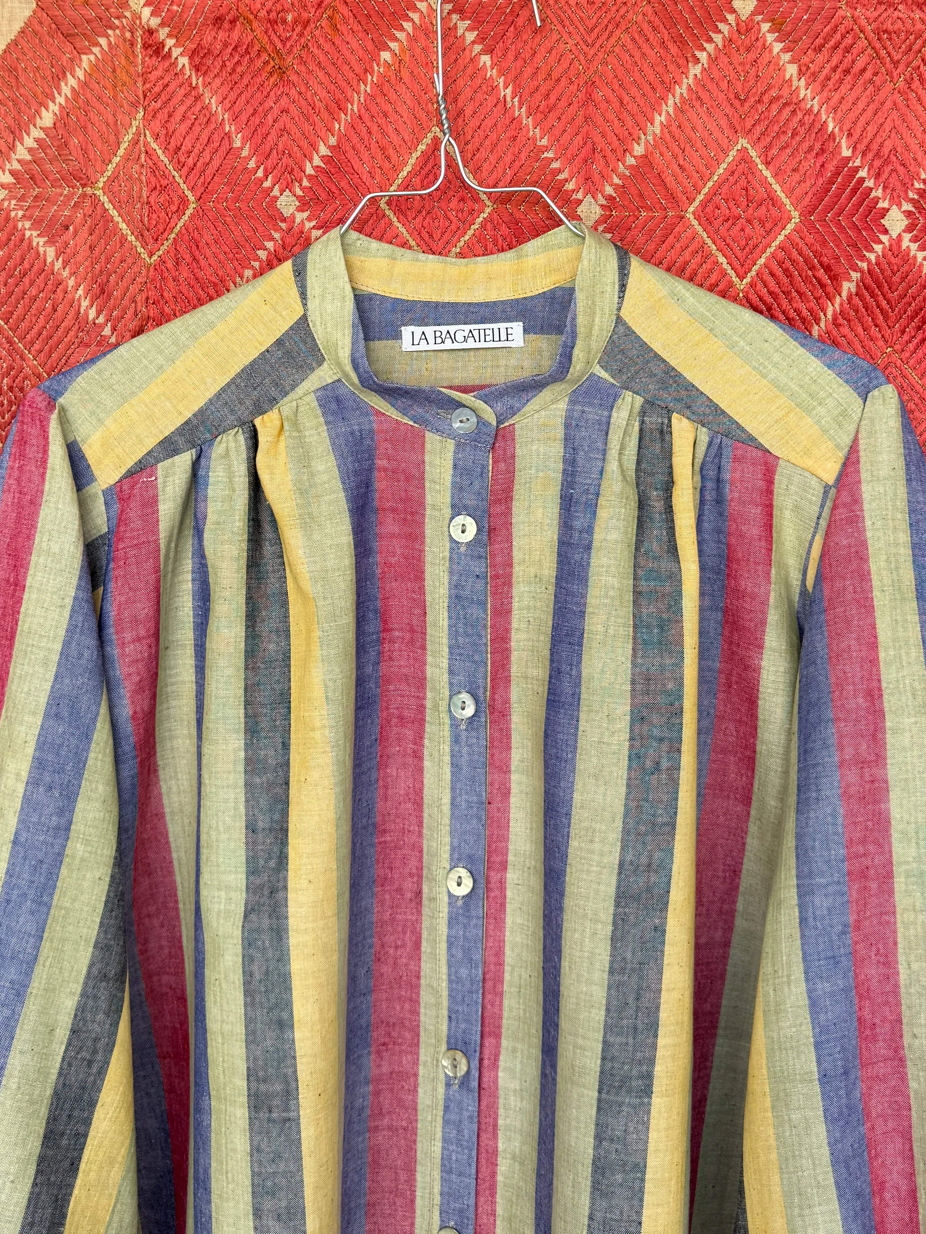 Bendix Shirt, multi coloured chambray stripe