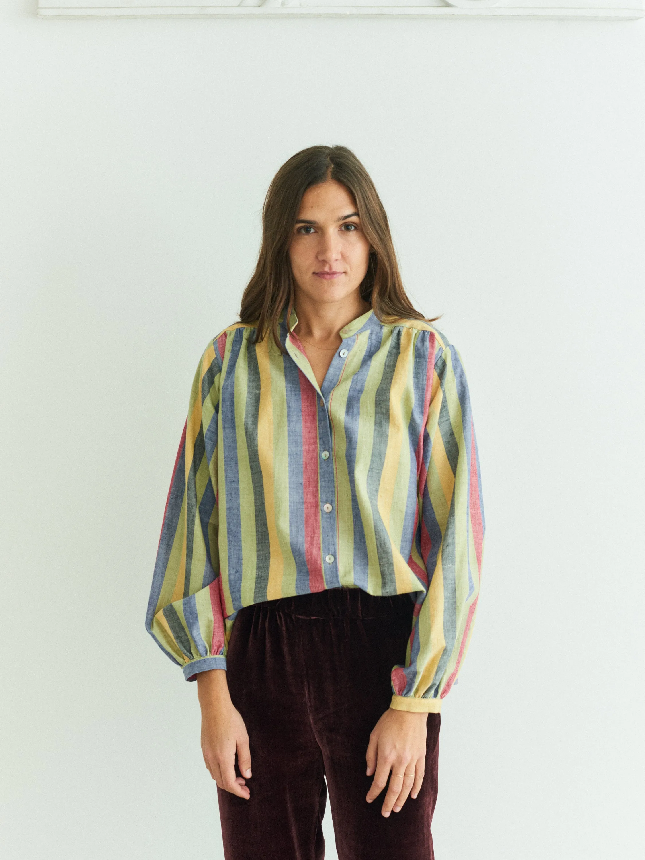 Bendix Shirt, multi coloured chambray stripe