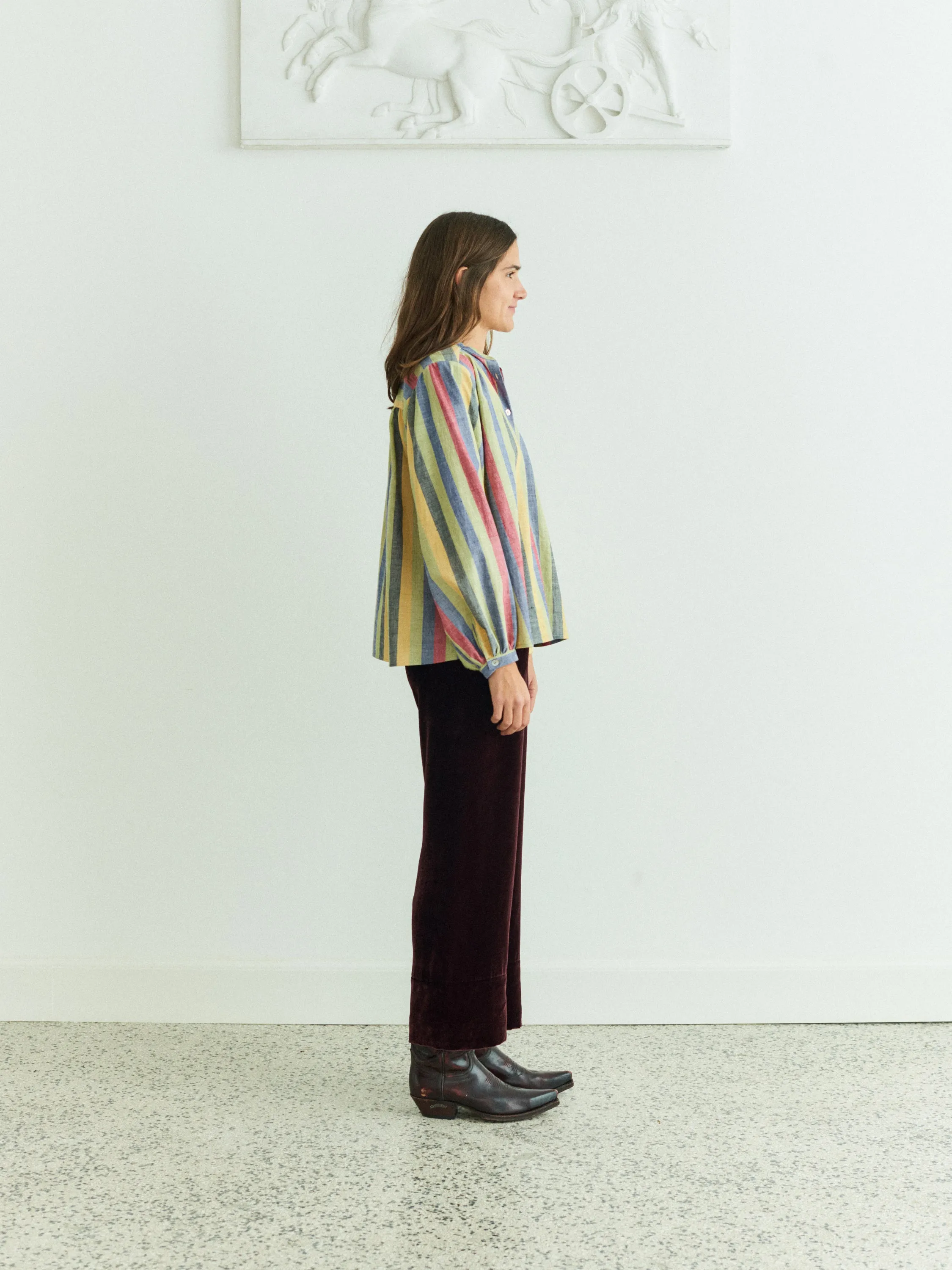 Bendix Shirt, multi coloured chambray stripe