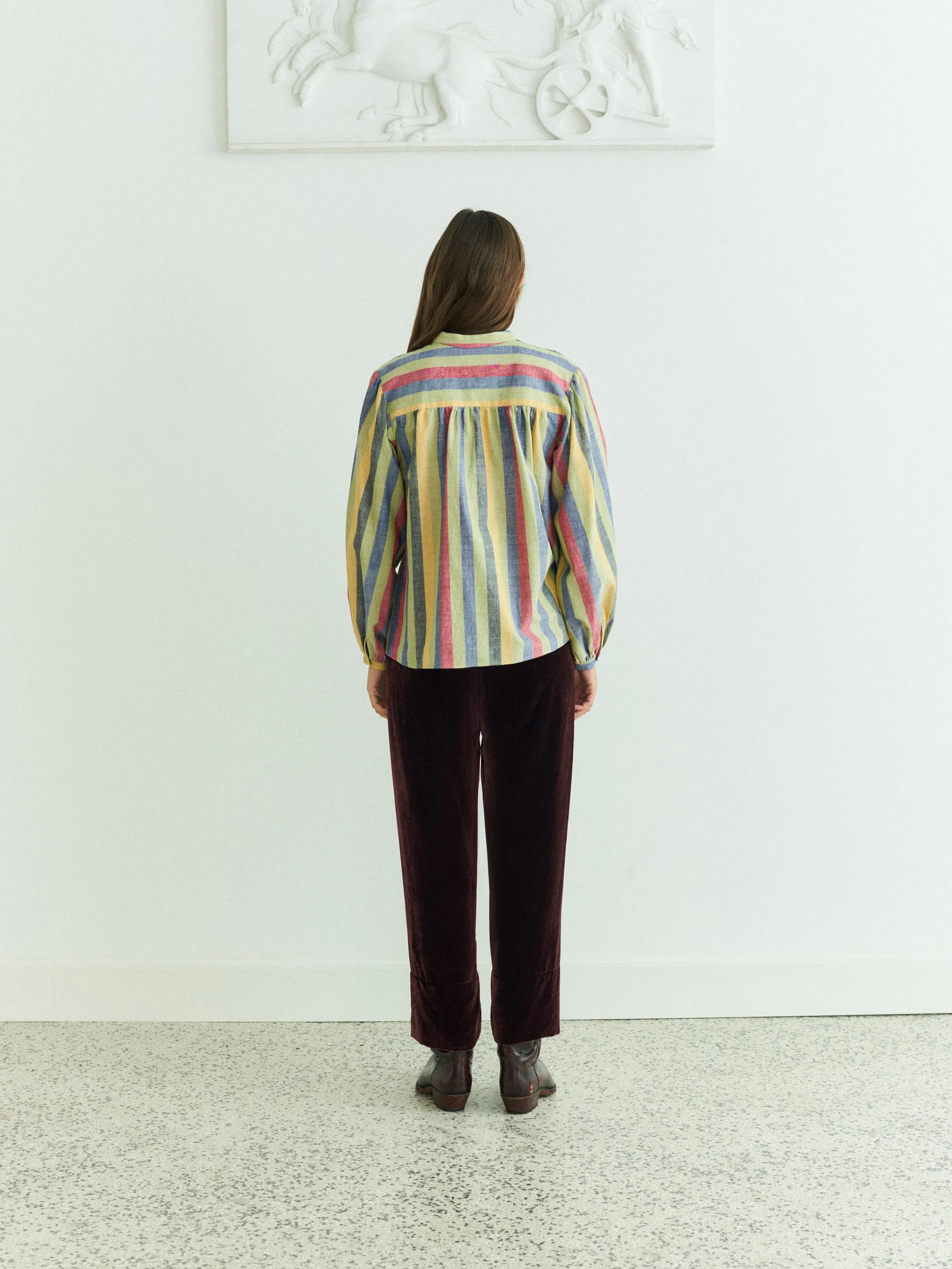 Bendix Shirt, multi coloured chambray stripe