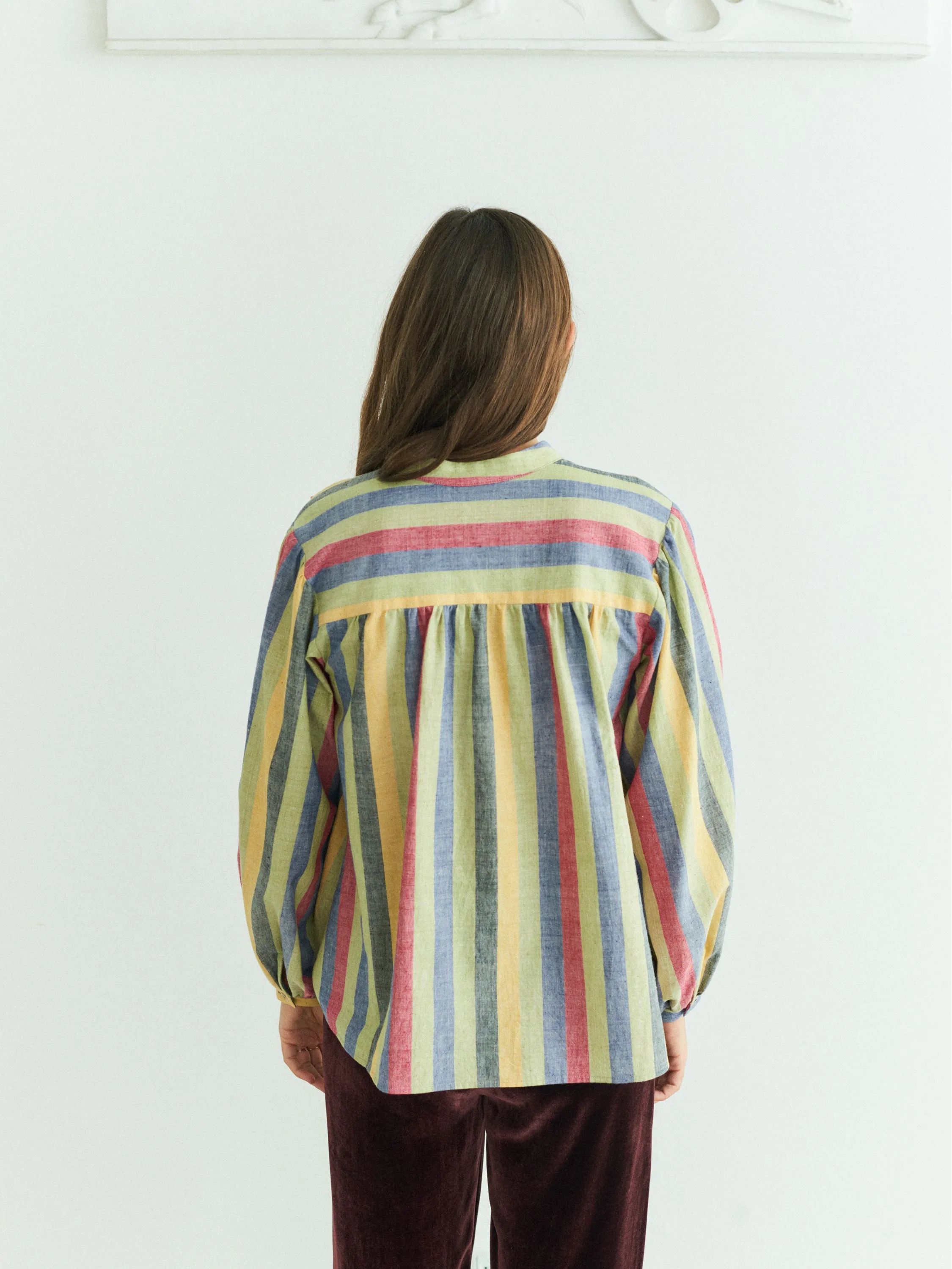 Bendix Shirt, multi coloured chambray stripe