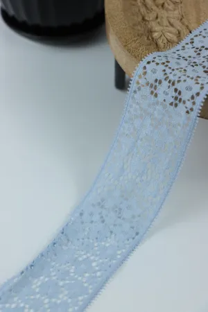 Blue Alloy 2" Wide Stretch Lace