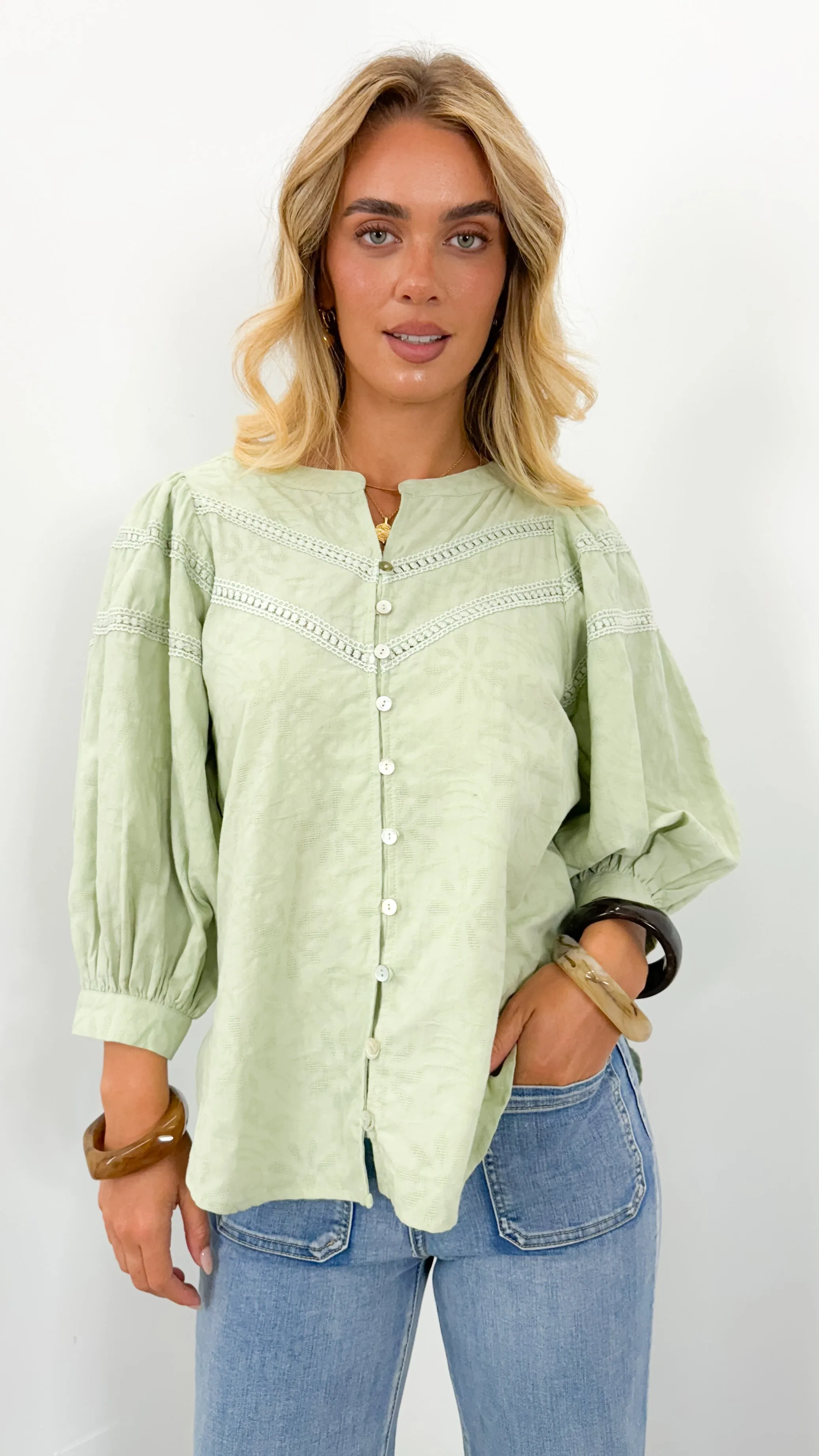 BOHEME BLOUSE - SAGE