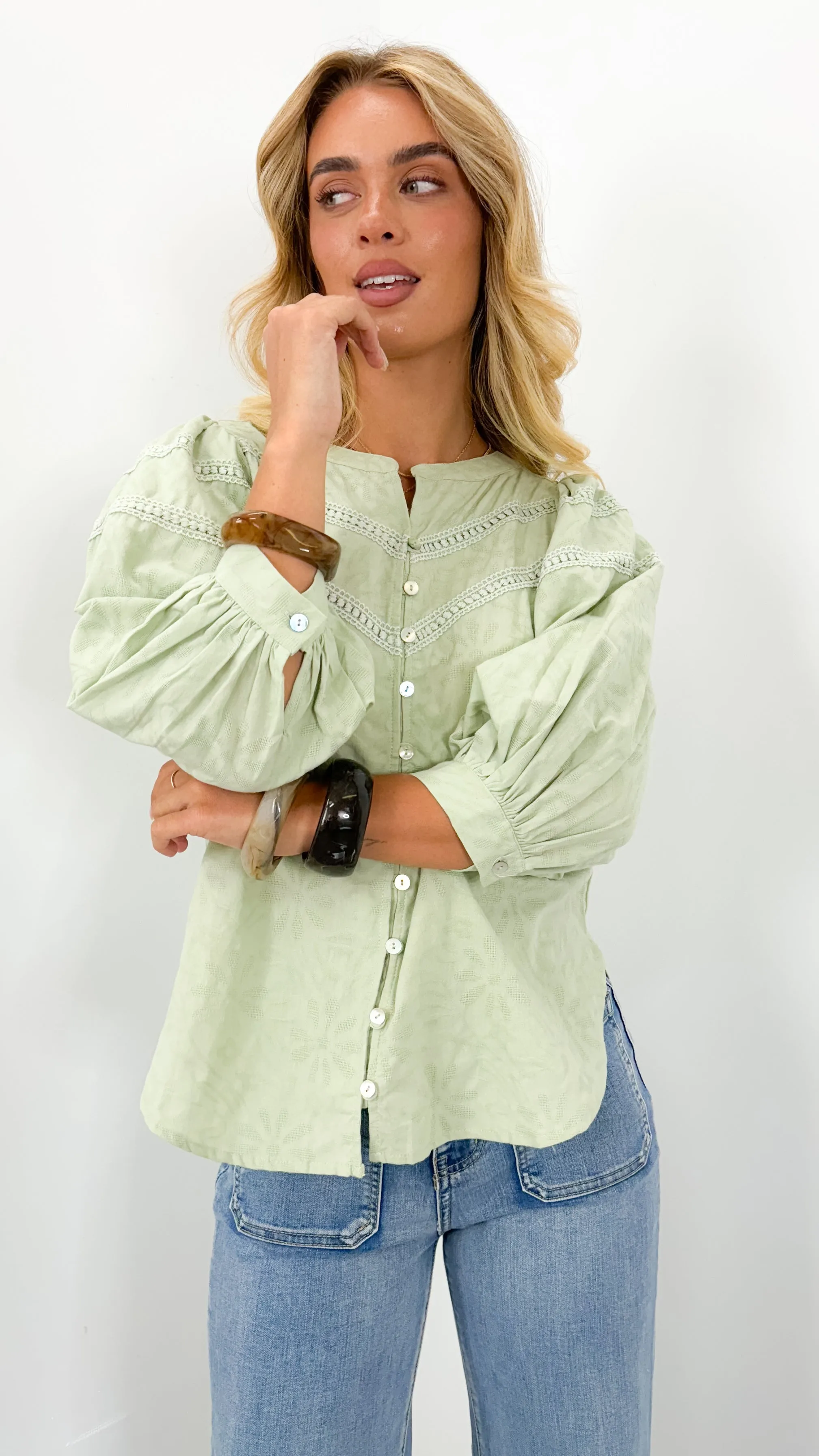 BOHEME BLOUSE - SAGE
