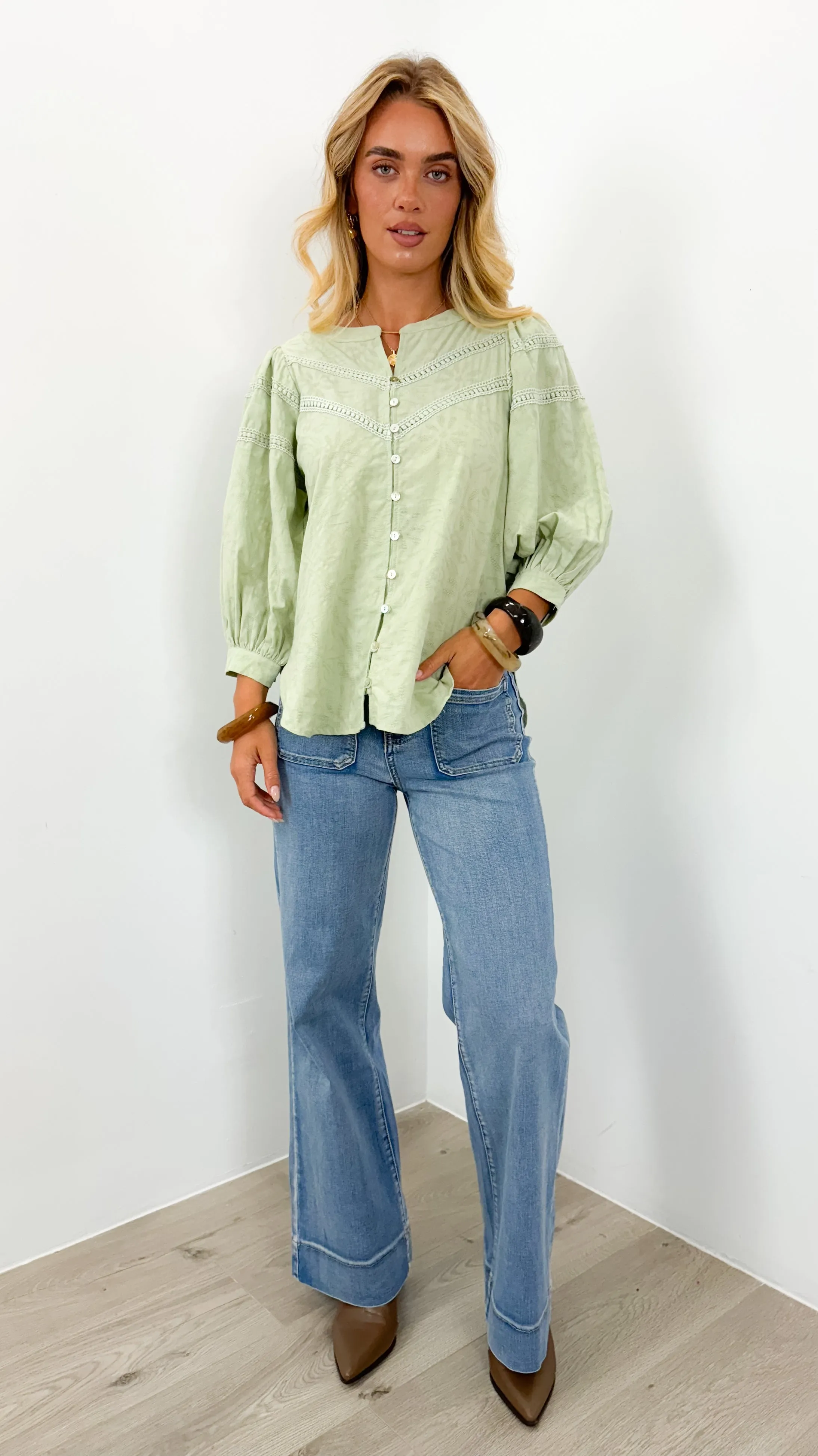 BOHEME BLOUSE - SAGE