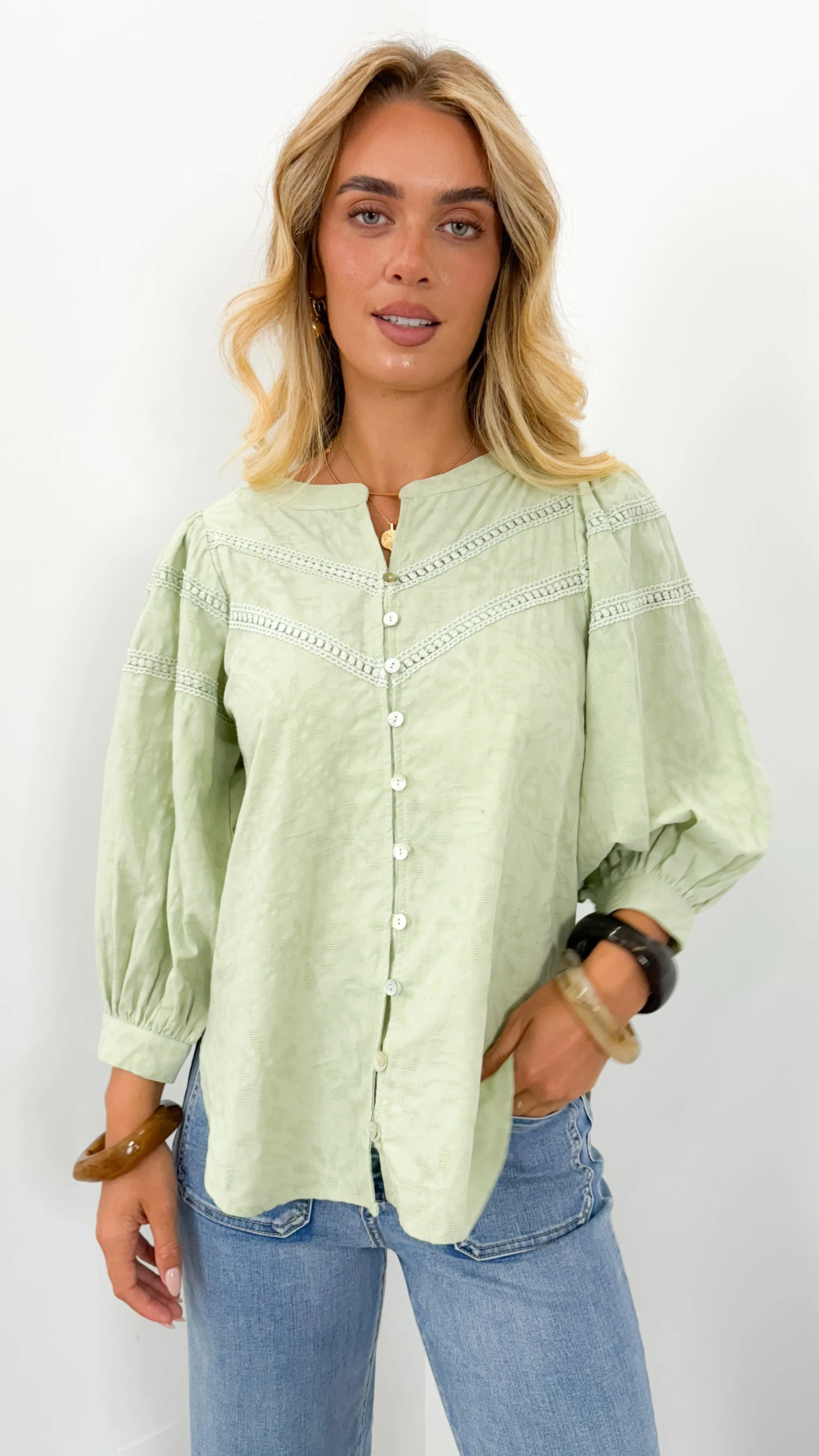 BOHEME BLOUSE - SAGE