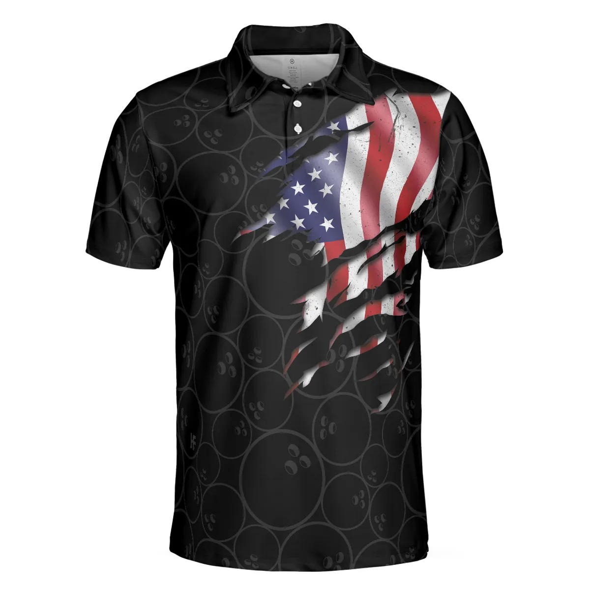 Bowling Men Polo Shirt - I Beat People With Three Fingers Bowling Polo Shirt, Black Bowling Sayings American Flag Bowling Polo Shirt - Gift For Friend, Family, Bowling Lover