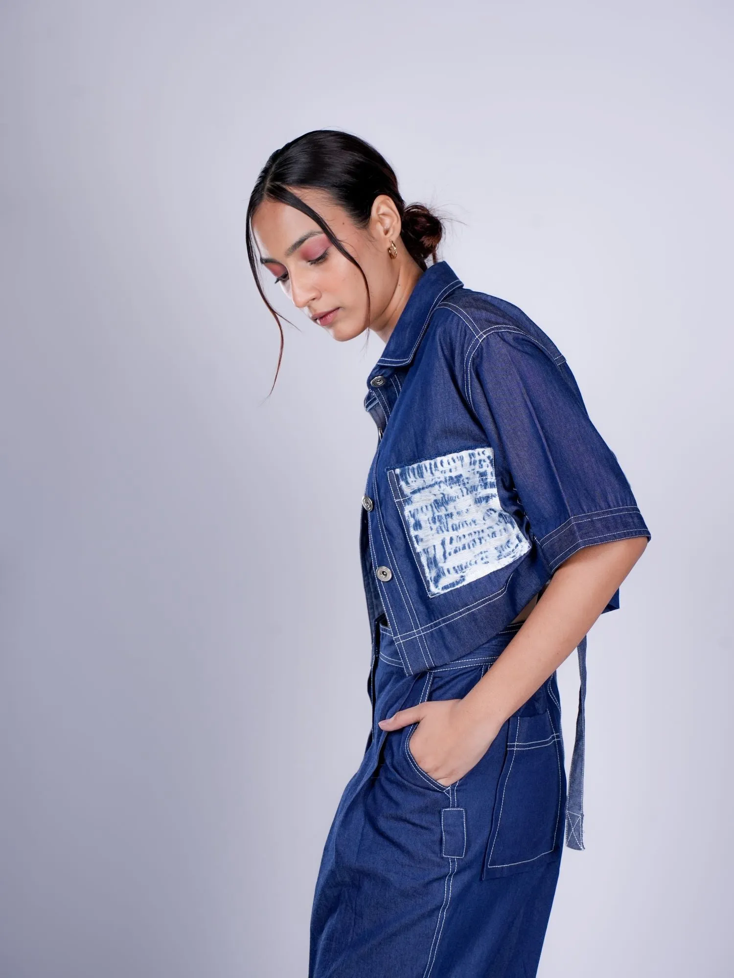 BOX PLEAT PANT DARK BLUE
