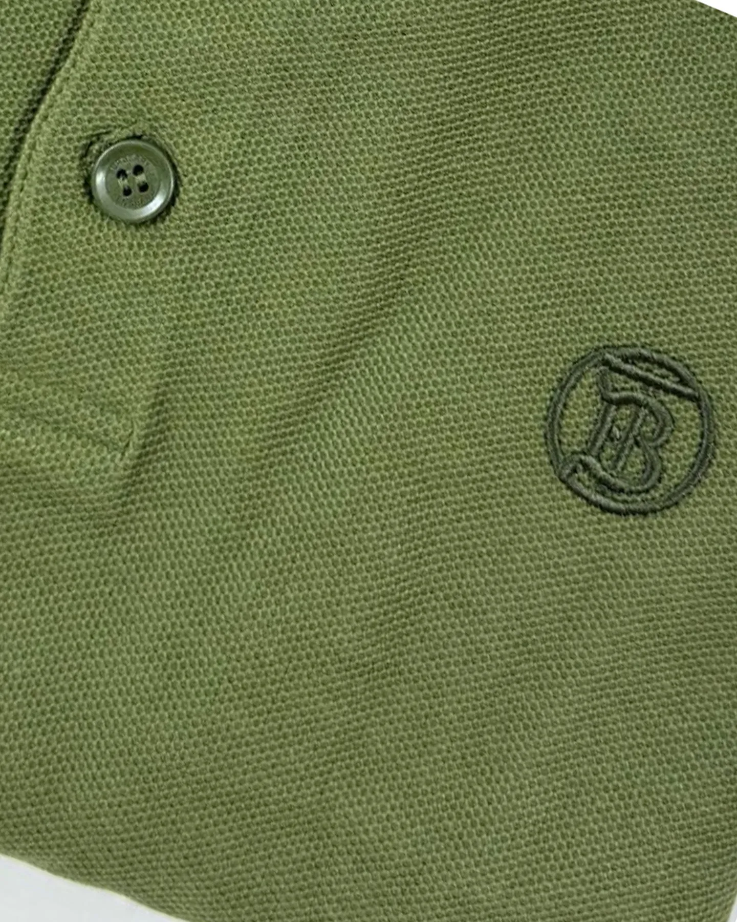 Burberry Men Polo Shirt Eddie Olive Cotton Regular Fit XXL FINAL SALE
