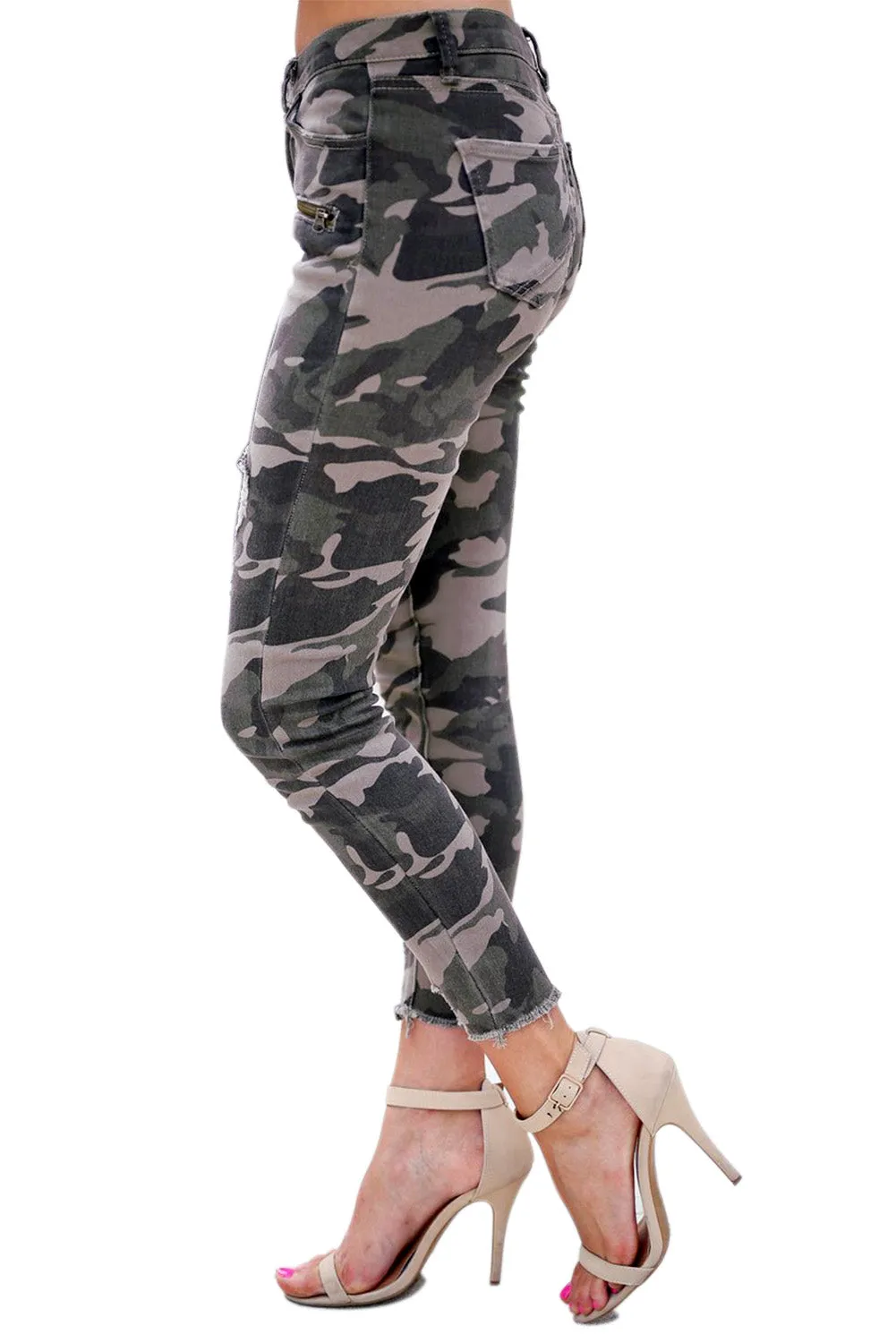 Cammie Camo Distressed Pants