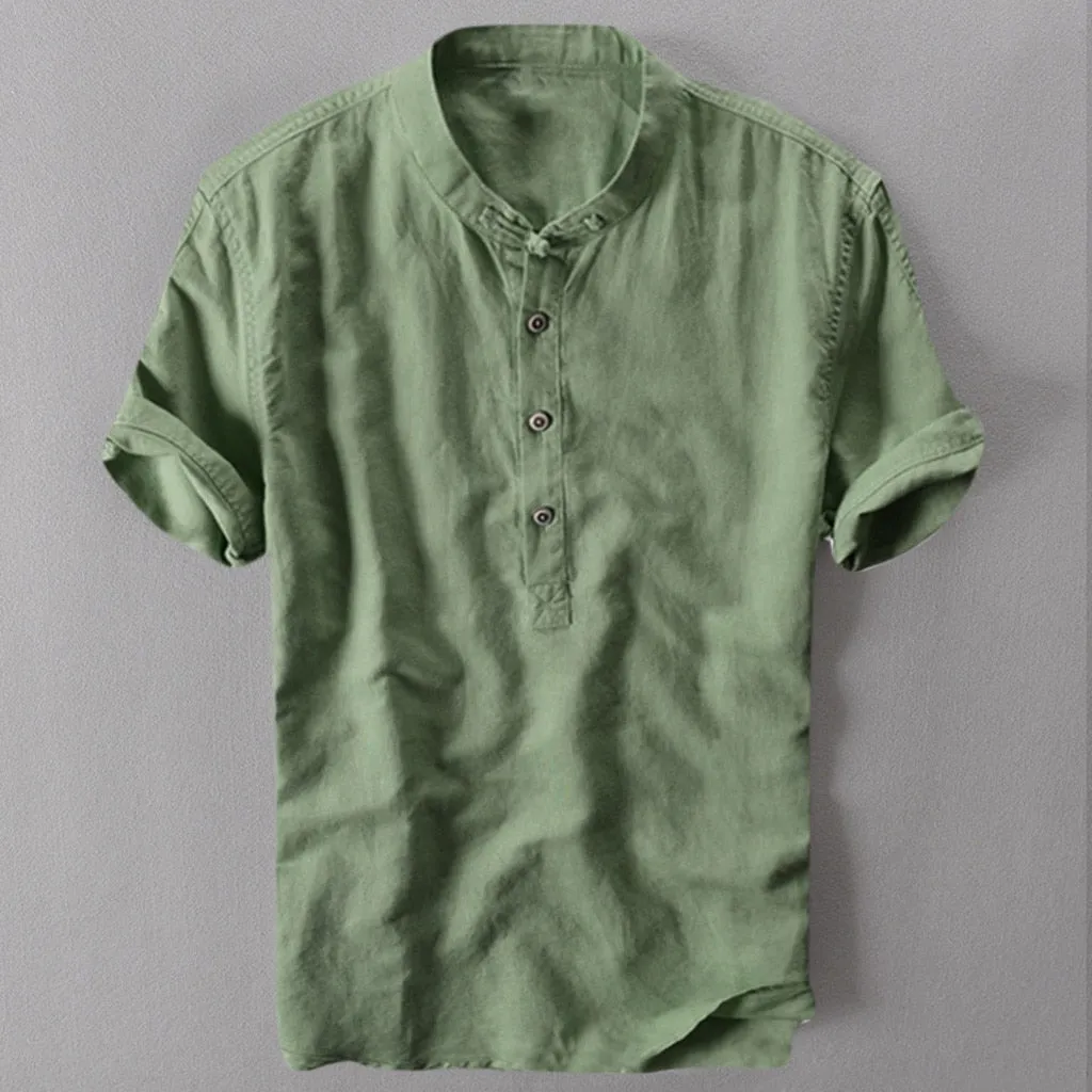Casual Stand Collar Cotton Shirts