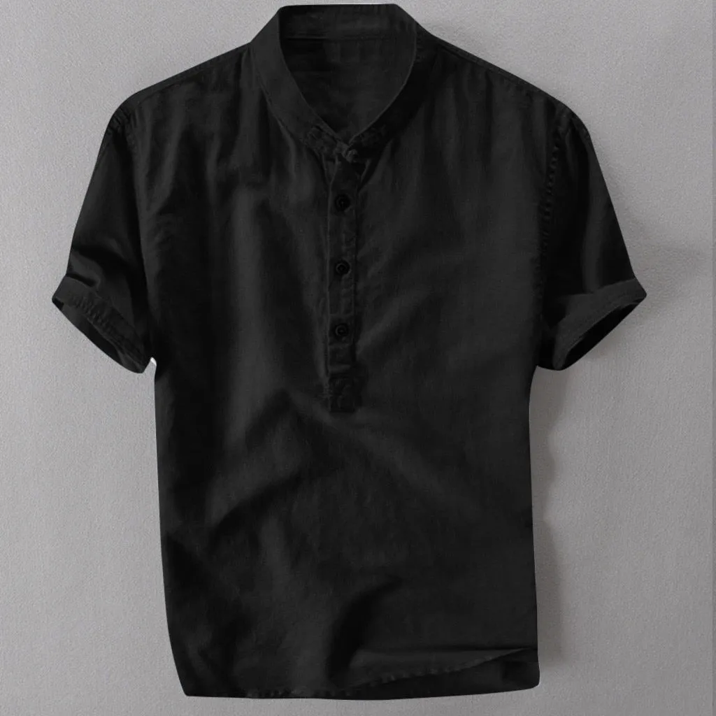 Casual Stand Collar Cotton Shirts