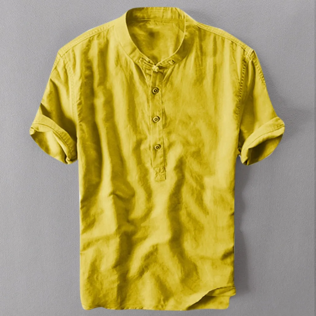 Casual Stand Collar Cotton Shirts