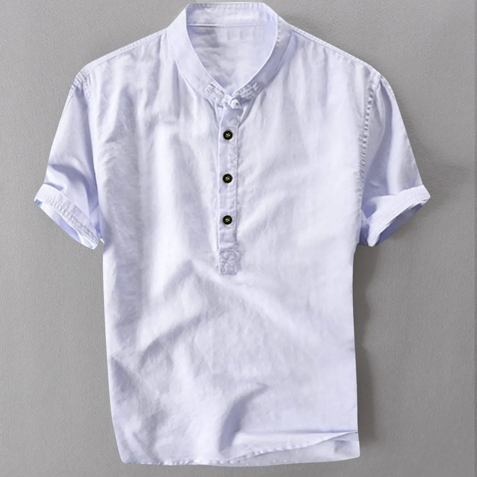 Casual Stand Collar Cotton Shirts