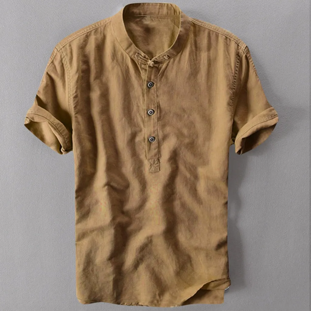 Casual Stand Collar Cotton Shirts