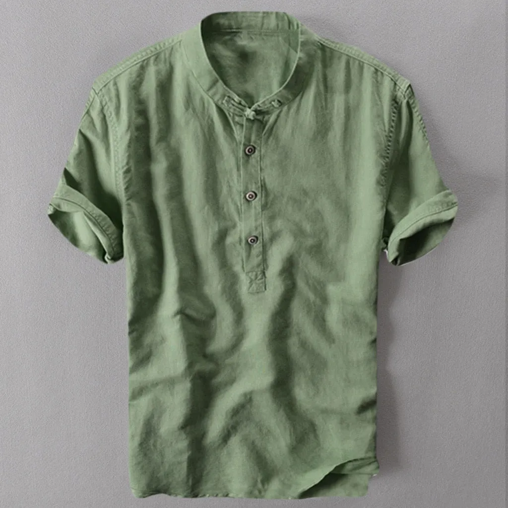 Casual Stand Collar Cotton Shirts