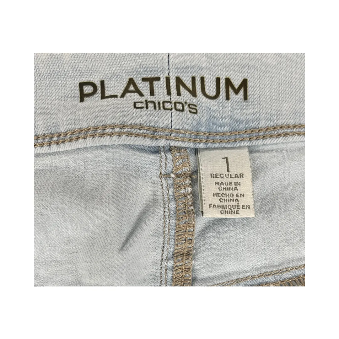 Chico's  Crop Denim Jeans Jegging Light Blue Size 1 SKU 000015
