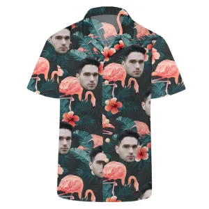 Custom Party Hawaiian Shirts With Faces Personalized Flamingo Shirt