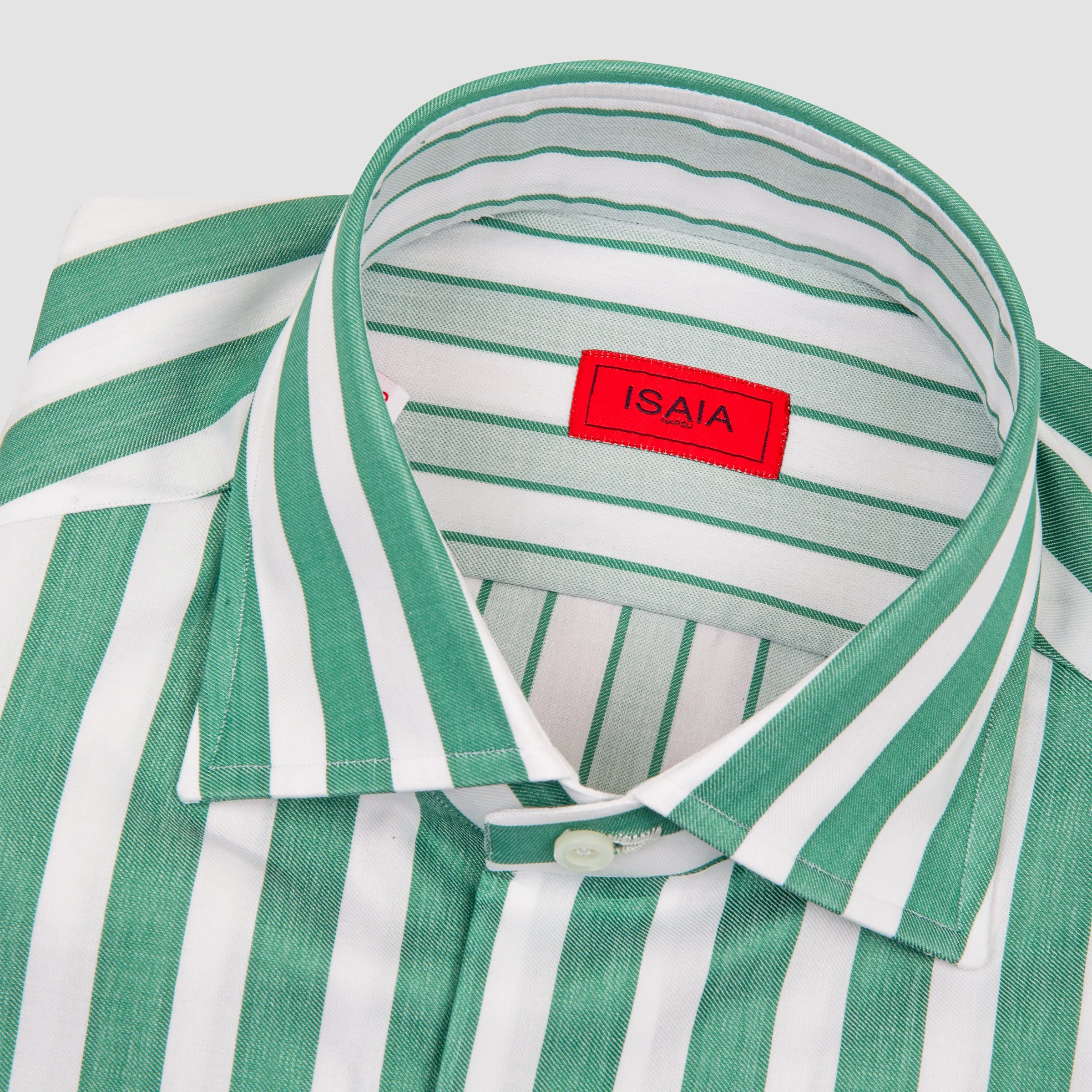 Double Face Striped Sportshirt Green & White