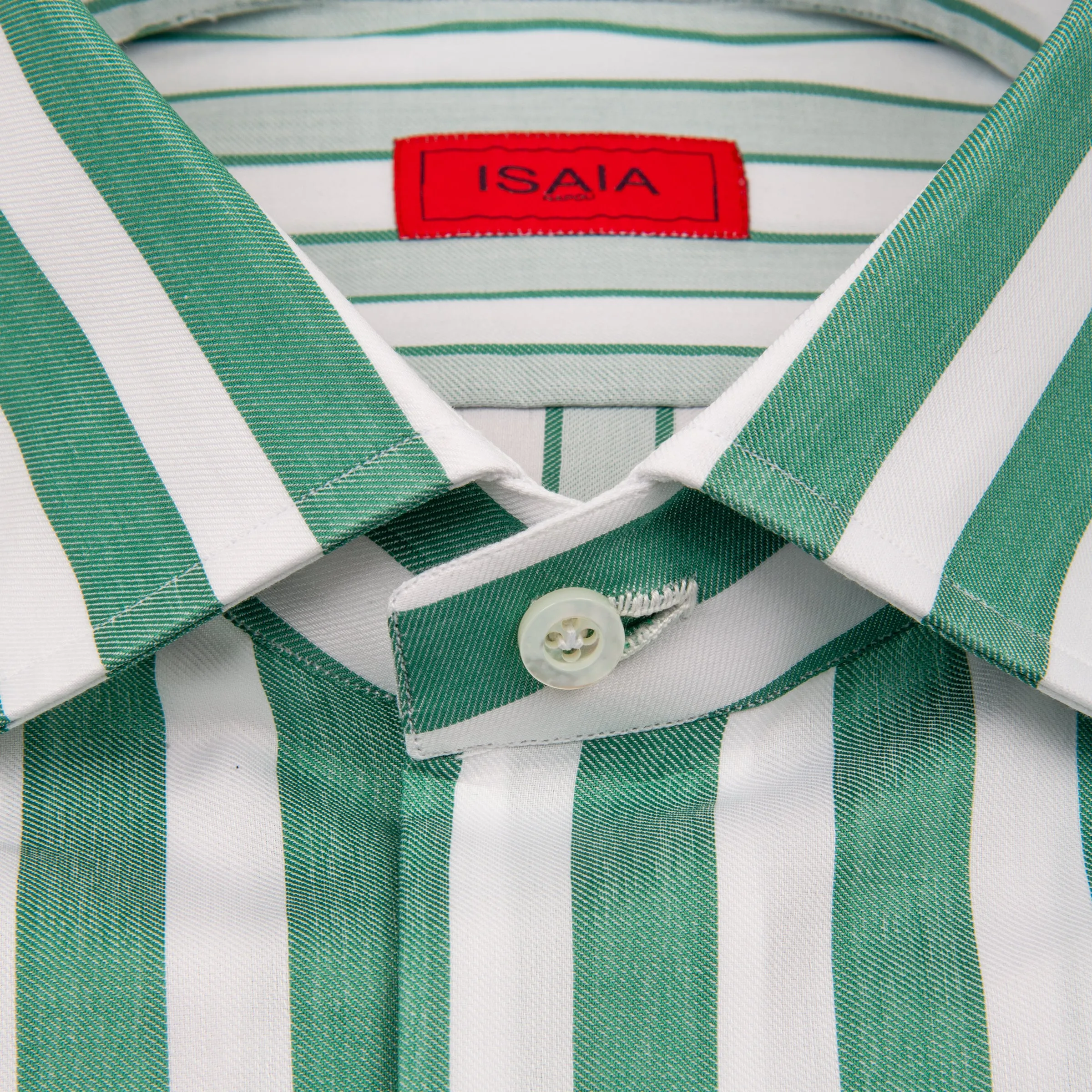 Double Face Striped Sportshirt Green & White