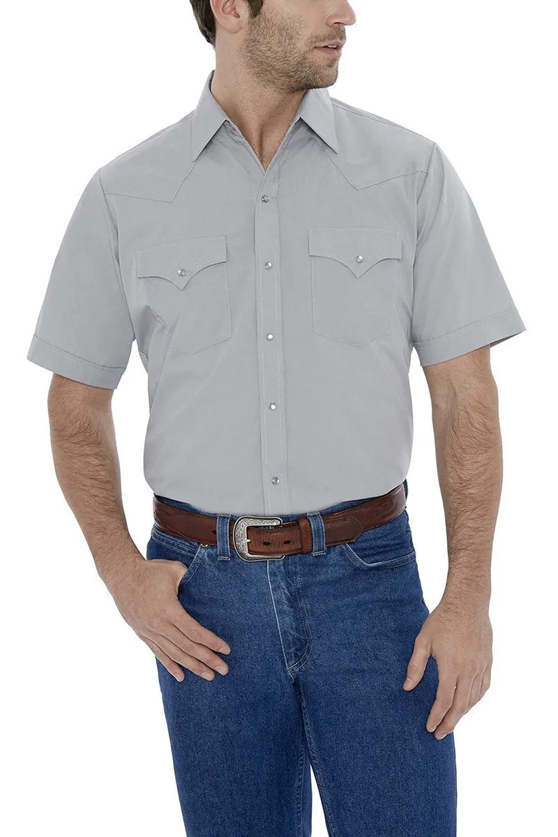 Ely Mens Short Sleeve Solid Western Shirt Style 15201605