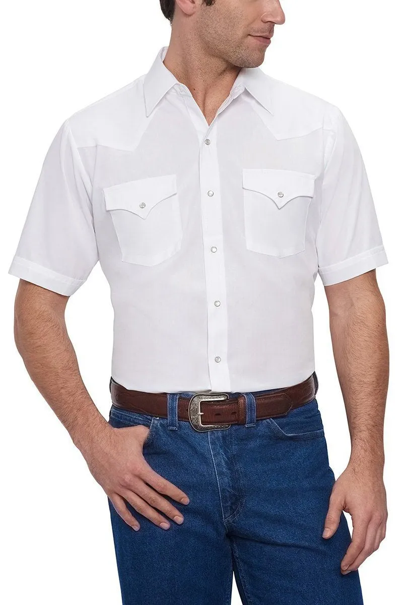 Ely Mens Short Sleeve Solid Western Shirt Style 15201605