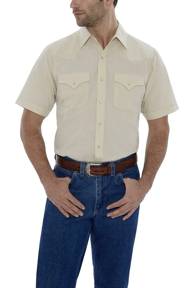 Ely Mens Short Sleeve Solid Western Shirt Style 15201605