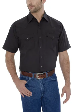 Ely Mens Short Sleeve Solid Western Shirt Style 15201605