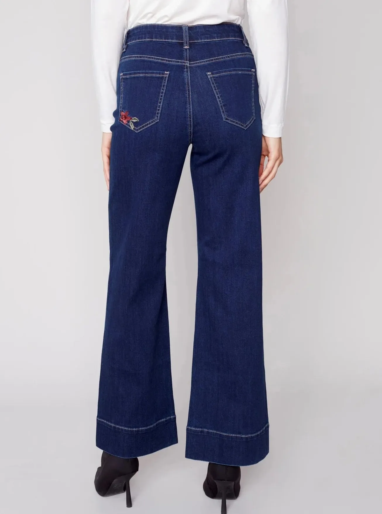 Embroidered Flare Jean [Indigo-C5448]