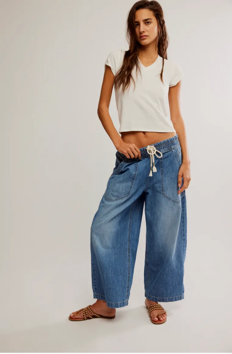 Free People Easy Peasy Pull on Denim