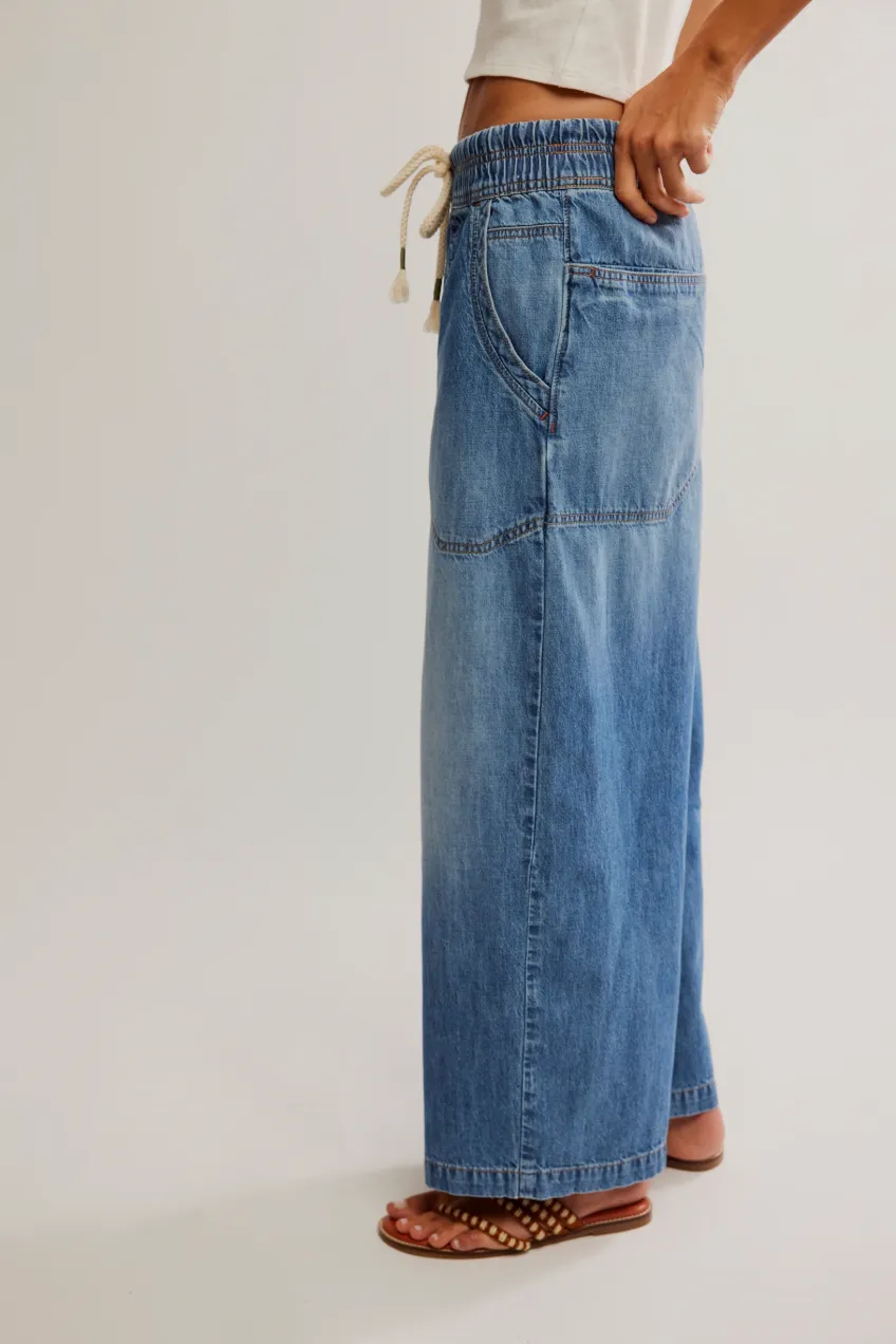 Free People Easy Peasy Pull on Denim